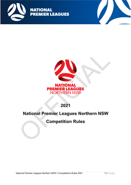 2021 National Premier Leagues Northern NSW Competition Rules