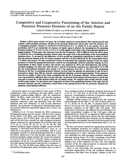 Competitive and Cooperative Functioningof the Anterior And