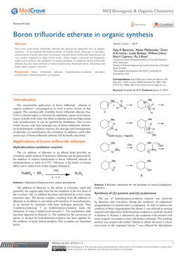 Boron Trifluoride Etherate in Organic Synthesis
