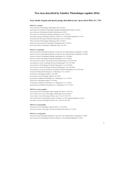 New Taxa Described by Günther Theischinger (Update 2016)