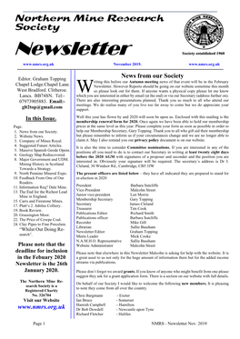 Nov 2019 News Letter