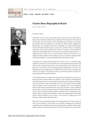 Charles Bent, Biographical Sketch