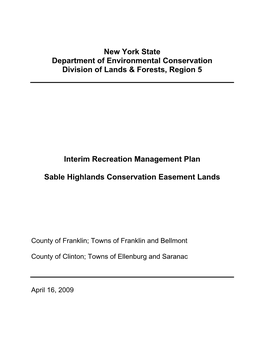 Sable Highlands Conservation Easement Lands