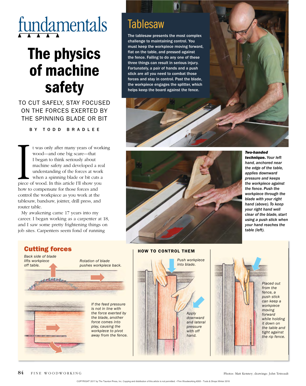 Fundamentals Tablesaw the Tablesaw Presents the Most Complex Challenge to Maintaining Control