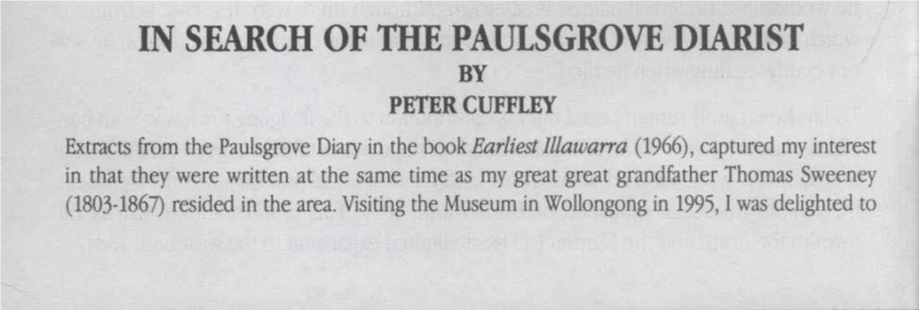In Search of the Paulsgrove Diarist
