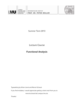 Functional Analysis 1