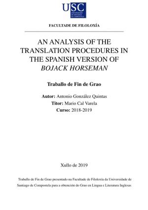 An Analysis of the Translation Procedures in the Spanish Version of Bojack Horseman