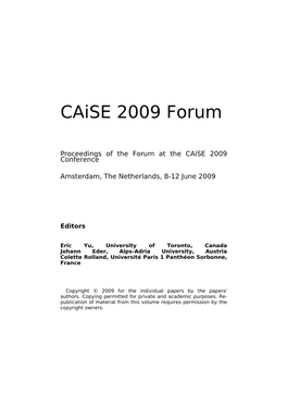 Caise 2009 Forum