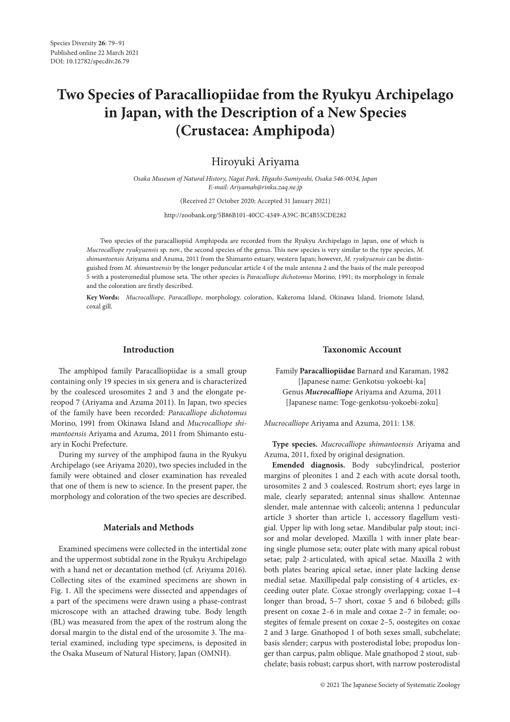 two-species-of-paracalliopiidae-from-the-ryukyu-archipelago-in-japan