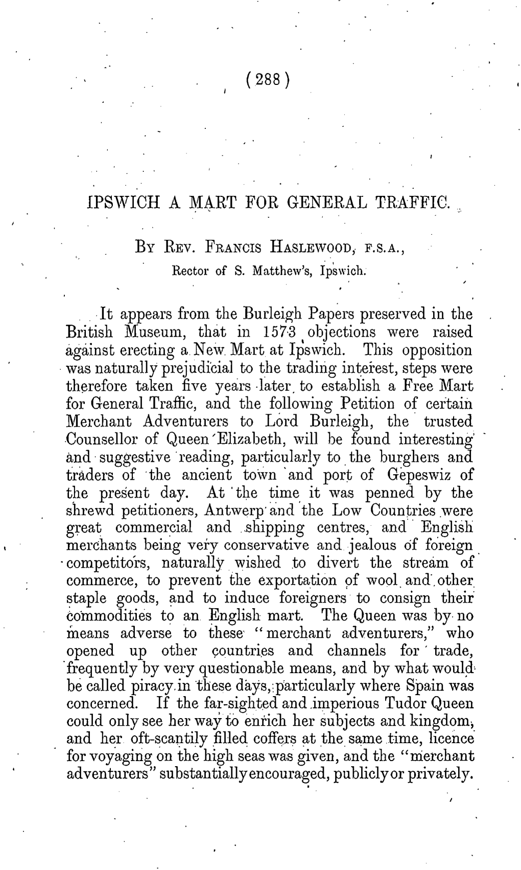 ( 288 ) Ipswich a A.T.A.Rtfor Generaltraffic. by Rev