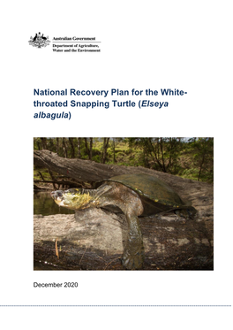 National Recovery Plan for the White Throated Snapping Turtle