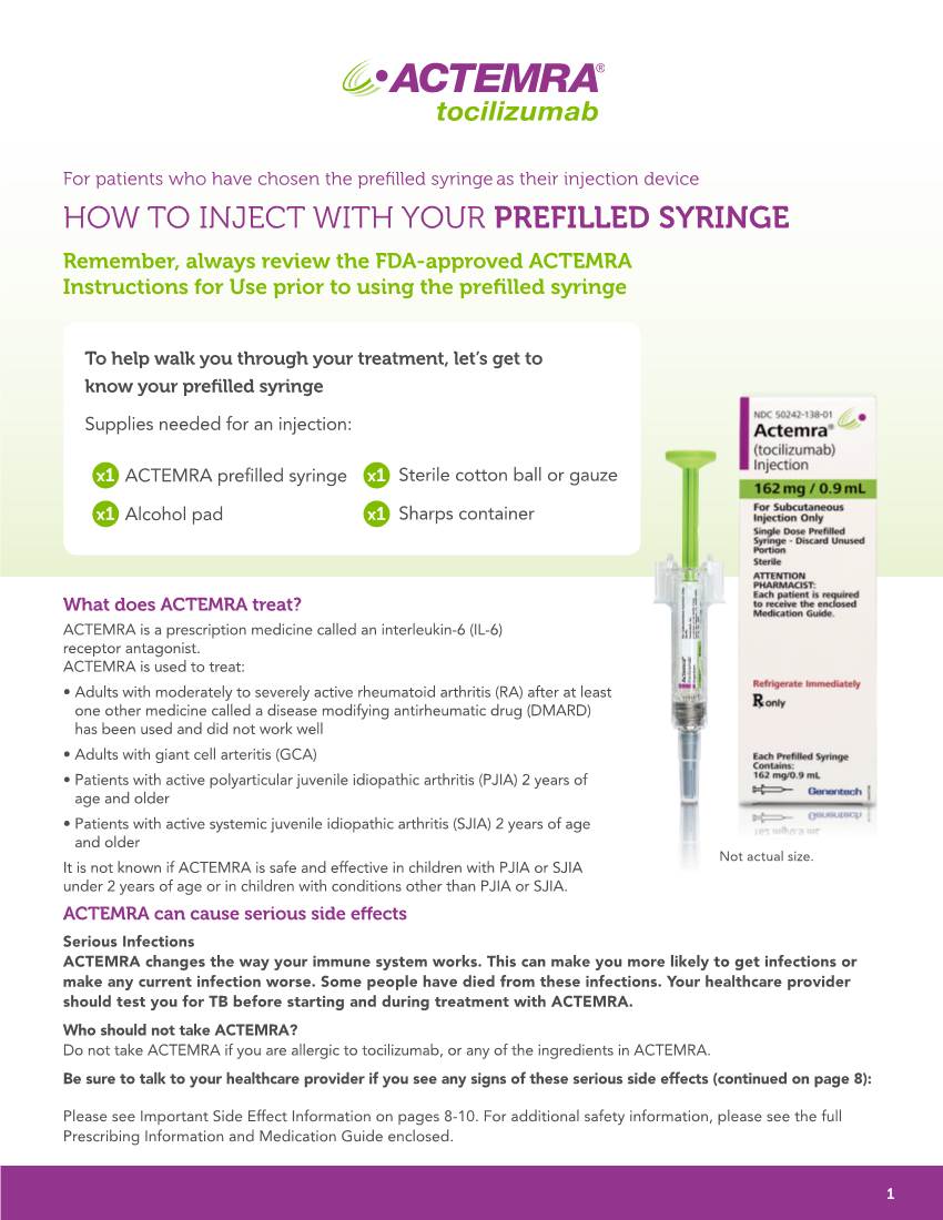 How to Use Your Prefilled Syringe | ACTEMRA® (Tocilizumab)