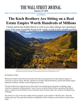 The Koch Brothers Are Sitting on a Real Estate Empire Worth Hundreds of Millions