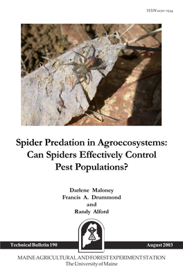 Can Spiders Effectively Control Pest Populations?