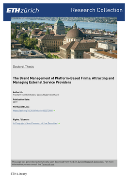 The Brand Management of Platform-Based Firms: Attracting and Managing External Service Providers