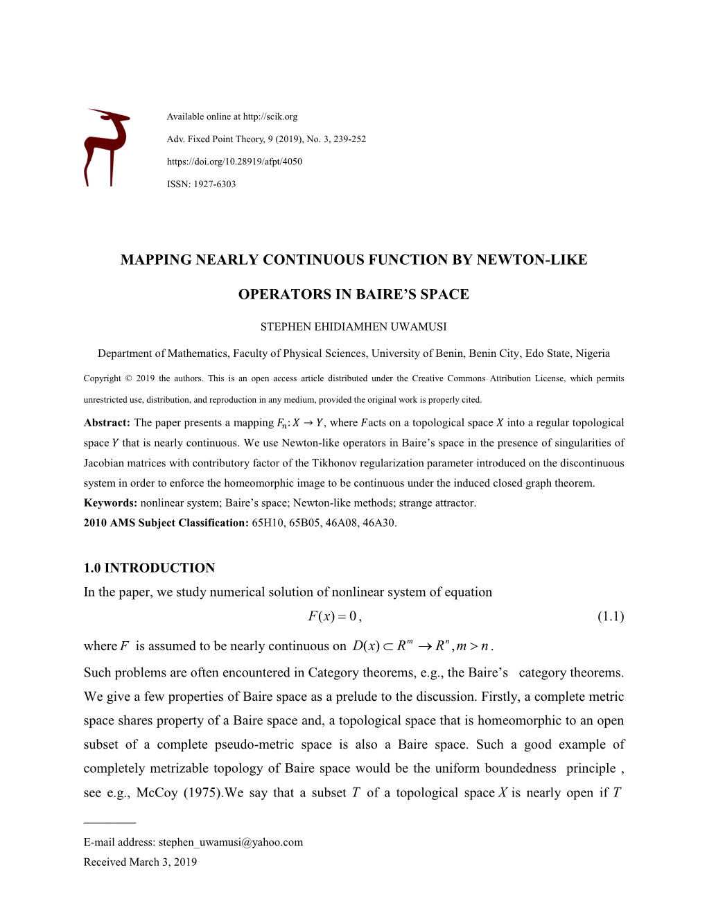 Mapping Nearly Continuous Function by Newton-Like