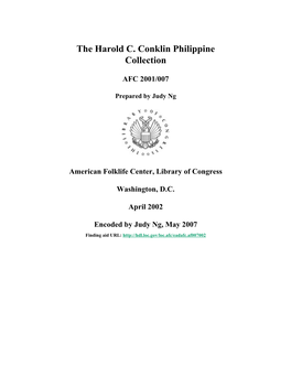 The Harold C. Conklin Philippine Collection