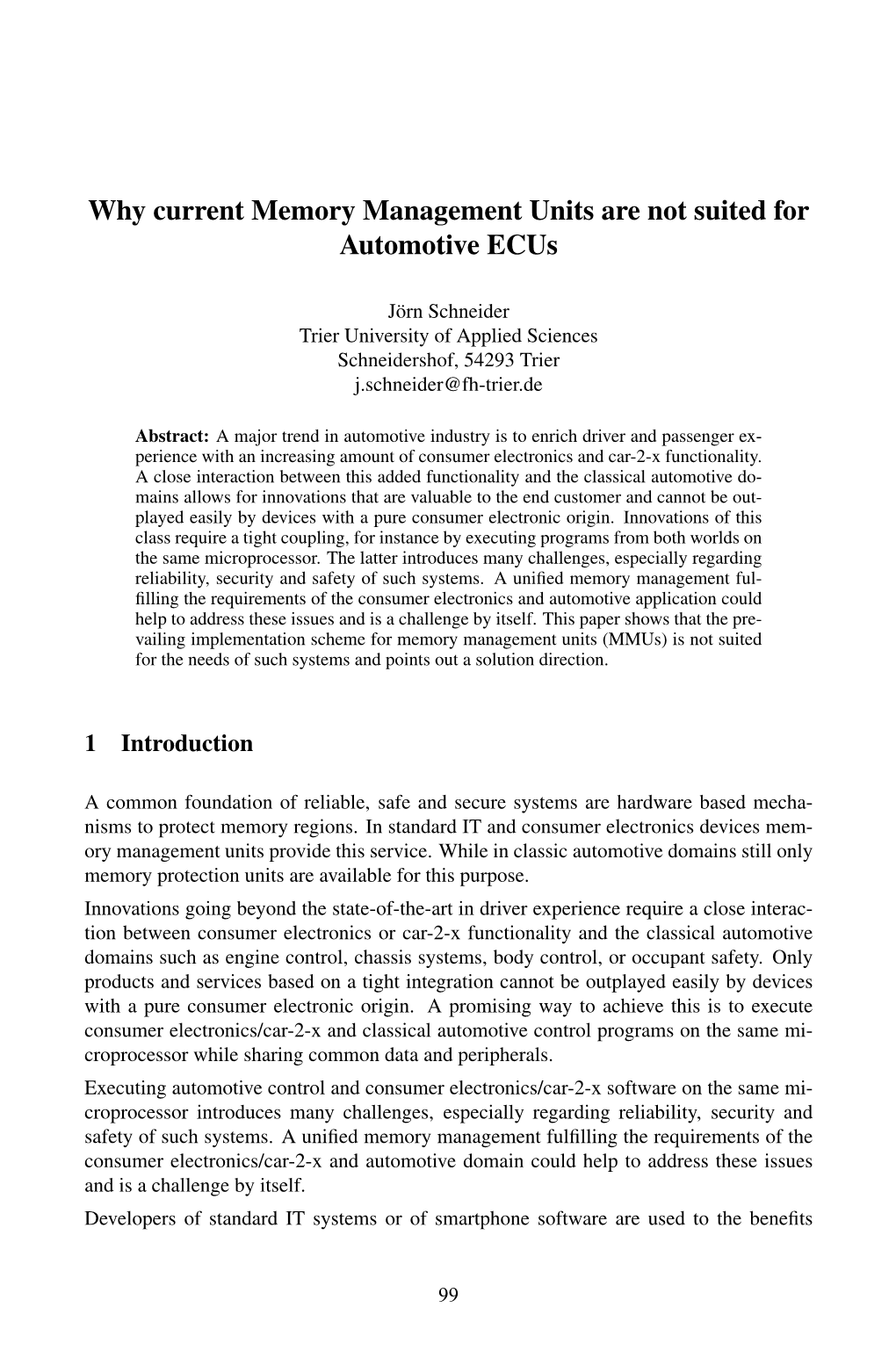 Why Current Memory Management Units Are Not Suited for Automotive