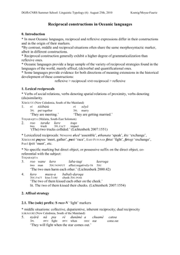 Reciprocal Constructions in Oceanic Languages