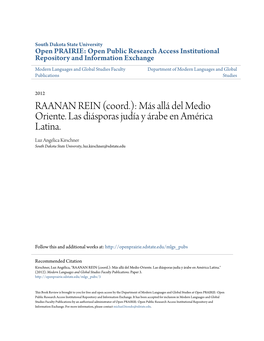 RAANAN REIN (Coord.): Más Allá Del Medio Oriente
