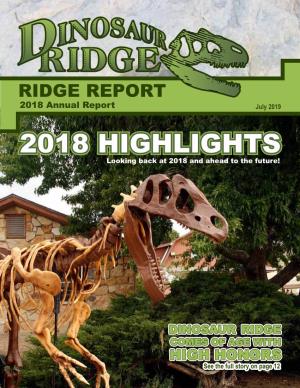 RIDGE REPORT 2018 Annual Report July 2019