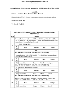 State Expert Appraisal Committee (SEAC-3) Maharashtra