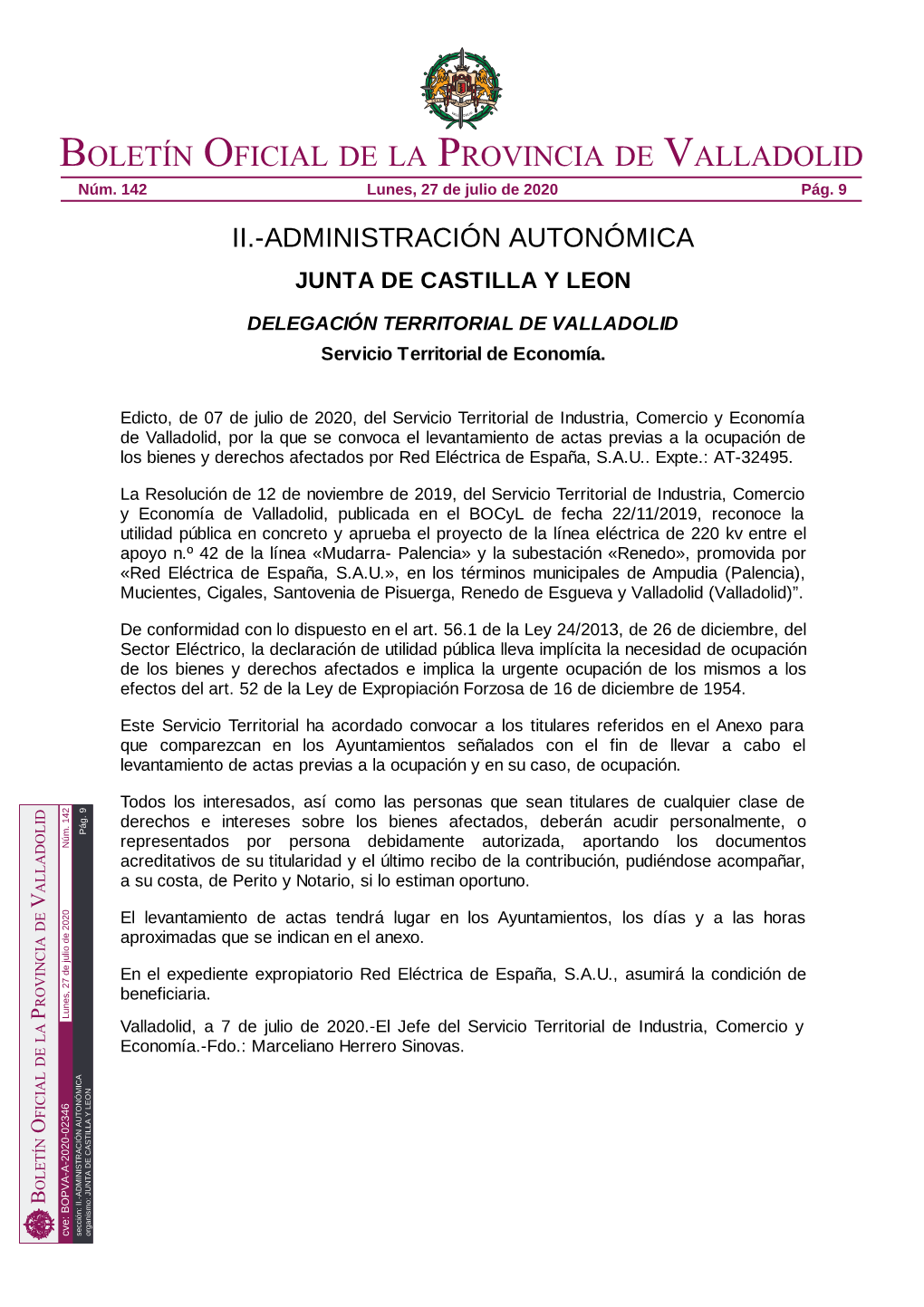 Boletín Oficial De La Provincia De Valladolid Núm