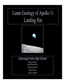 Lunar Geology of Apollo 11 Landing Site