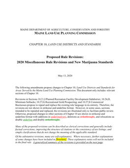 2020 Miscellaneous Rule Revisions and New Marijuana Standards