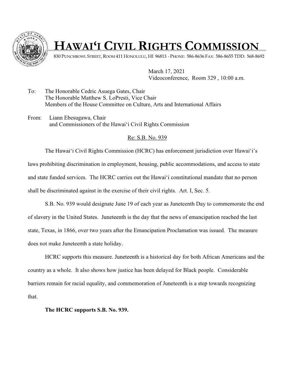 Hawai'i Civil Rights Commission