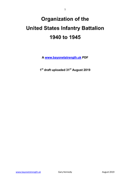 United States Infantry Battalion Organization 1940 to 1945