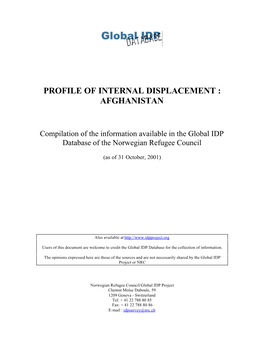 Profile of Internal Displacement : Afghanistan