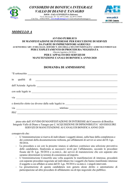 CONSORZIO DI BONIFICA INTEGRALE VALLO DI DIANO E TANAGRO 84036 - SALA CONSILINA (Salerno) Via G
