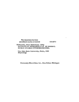 University Microfilm S, Inc., a Nn Arbor, M Ichigan