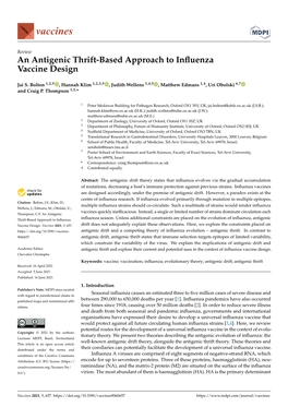 An Antigenic Thrift-Based Approach to Influenza Vaccine Design