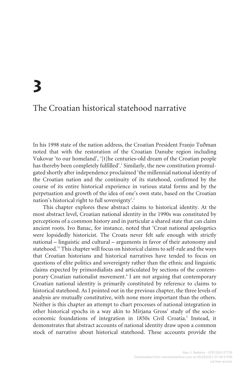 The Croatian Historical Statehood Narrative