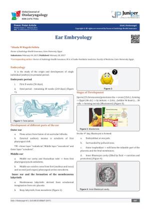 Ear Embryology