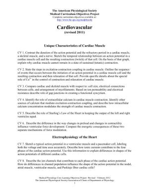 Cardiovascular (Revised 2011)