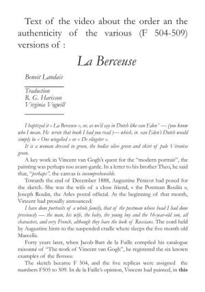 La Berceuse Benoit Landais ______Traduction R