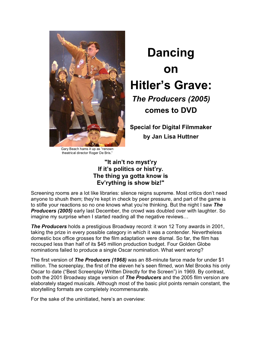 Dancing on Hitler's Grave: the Producers