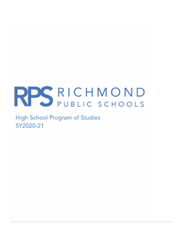 2020-2021 RPS High School Program of Studies