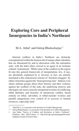 Exploring Core and Peripheral Insurgencies in India's Northeast