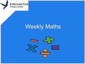 Weekly Maths