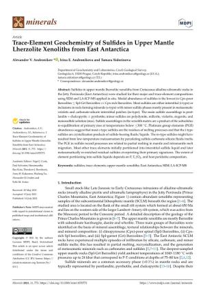 Trace-Element Geochemistry of Sulfides in Upper Mantle Lherzolite