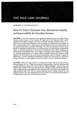 Beyond Severability and Inseverability for Omnibus Statutes