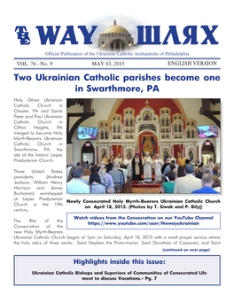 Two Ukrainian Catholic Parishes Become One in Swarthmore, PA