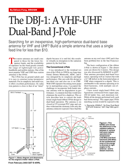 The DBJ-1: a VHF-UHF Dual-Band J-Pole