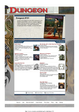 Dungeon #151 Table of Contents