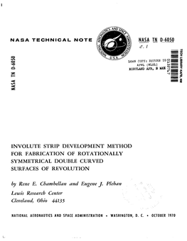INVOLUTE STRIP DEVELOPMENT METHOD for FABRICATION of ROTATIONALLY SYMMETRICAL DOUBLE CURVED SURFACES of REVOLUTION by Rene E, Chumbellun Und Engene J
