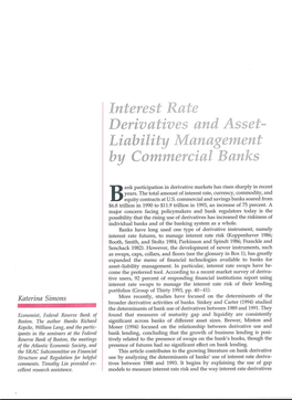 Interest Rate Derivaties and Asset